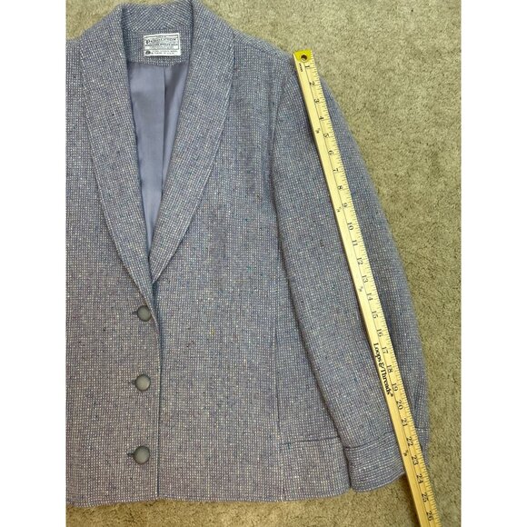 Vtg Miss Pendleton Women's M 100% Virgin Wool Lavender Tweed Blazer Career - Picture 8 of 13